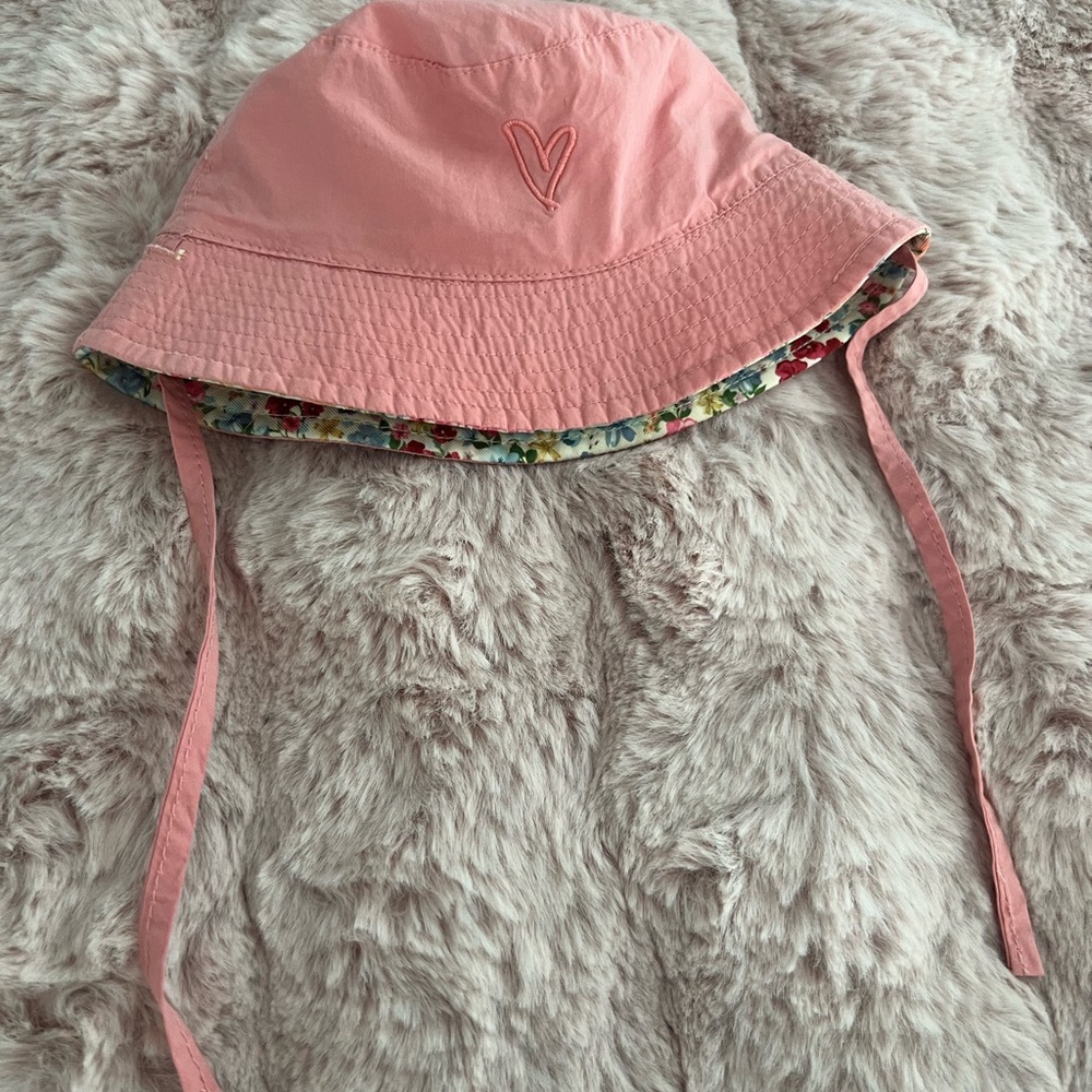Charming Pink Kids Hat with Heart Detail